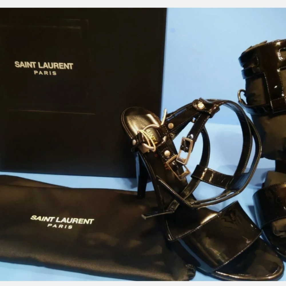 NIB Saint Laurent Paris Vernice high heel sandal 36